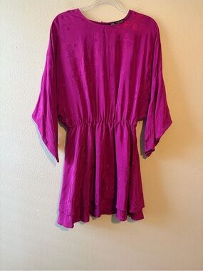 Zara Satin effect Jacquard Dress L